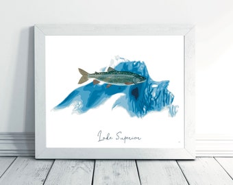 Lake Superior-Depth Map-With Lake Trout