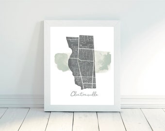 Clintonville-Columbus, Ohio-Neighborhood Map Print