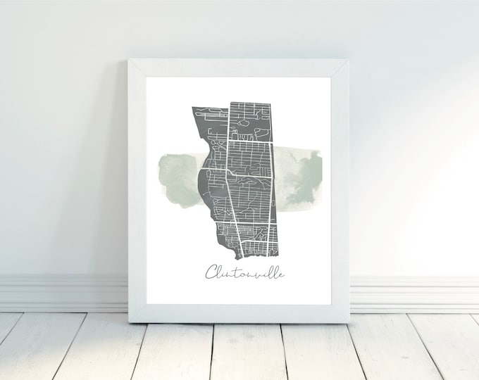 Featured listing image: Clintonville-Columbus, Ohio-Neighborhood Map Print