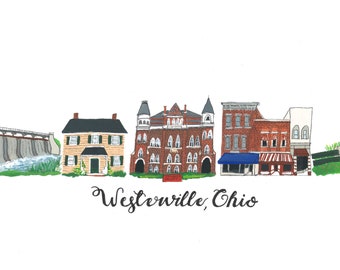 Westerville Ohio Landmarks Print