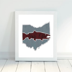 Fish Ohio Map Print