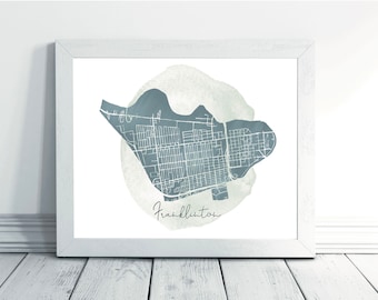 Franklinton-Columbus, Ohio-Hand Painted Neighborhood Map Print