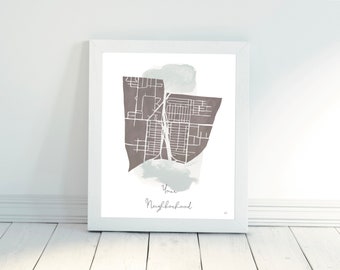 Custom Neighborhood Map-Your Neighborhood-Personalized
