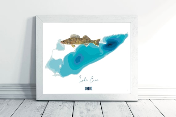 Lake Erie, Ohio-Depth Map-Walleye