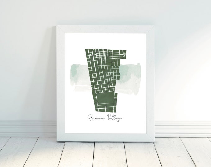 Featured listing image: German Village-Columbus, Ohio-Neighborhood Map Print