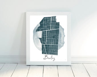 Bexley-Columbus, Ohio-Neighborhood Map print