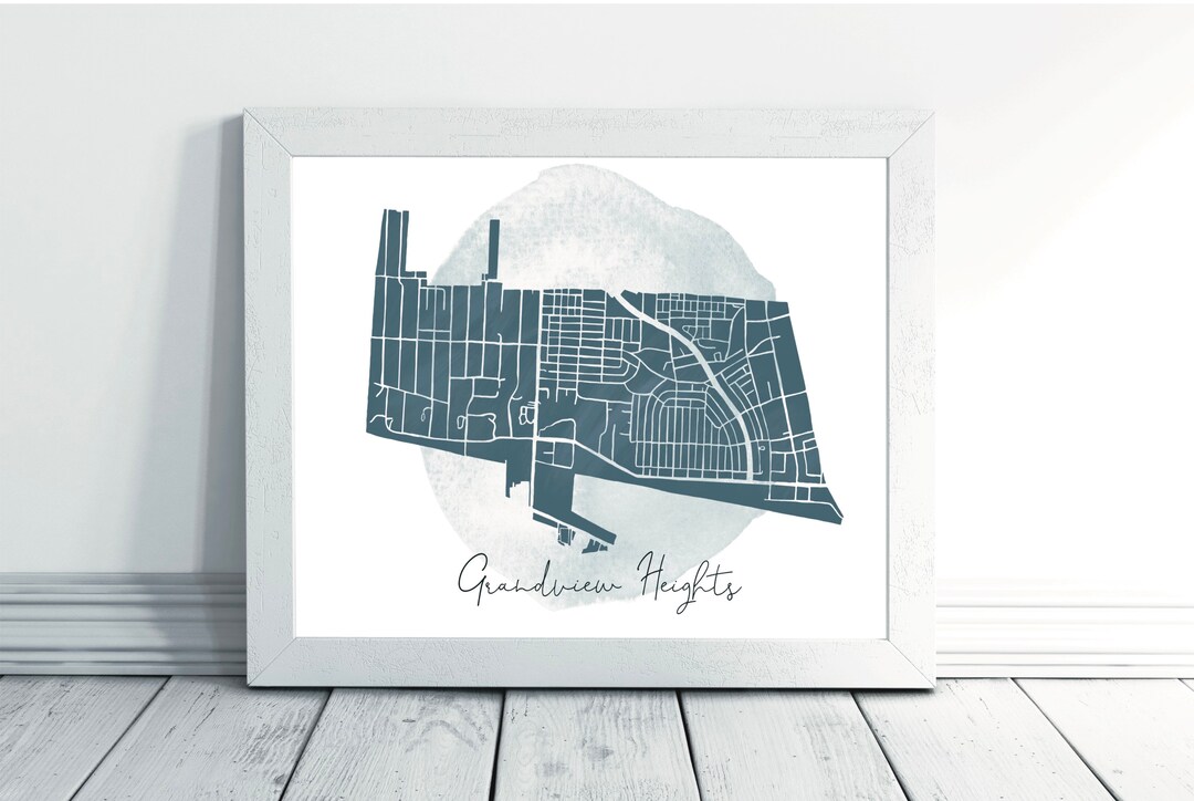 Grandview Heightscolumbus, Ohiohand Painted Map Print Etsy Norway