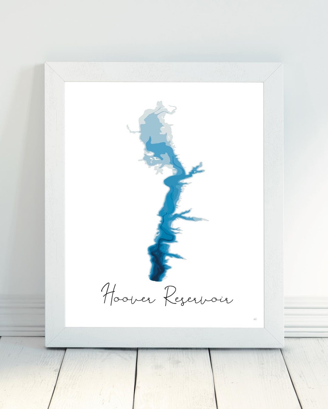 Hoover Reservoir Depth Map Etsy