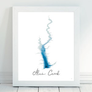 Alaun Creek Tiefen Karte
