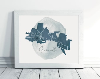 Granville-Columbus, Ohio-Neighborhood Map Print