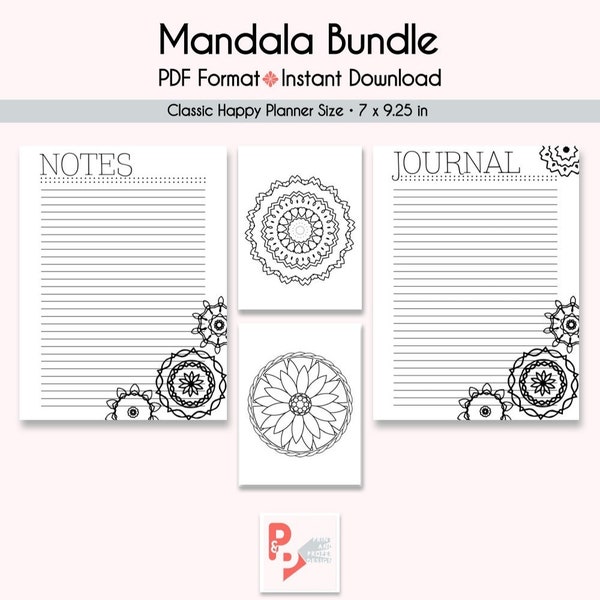 NOTES BUNDLE Happy Planner Printable Inserts, Create 365, Happy Planner Insert, Happy Planner Classic, MAMBI Planner, Instant Download