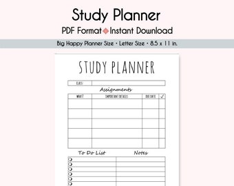 STUDIE PLANNER Big Happy Planner afdrukbare invoeging, 365 maken, Happy Planner Inserts, Big Happy Planner, Letter-formaat, MAMBI, Instant Download