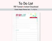 80s Theme To Do List, Happy Planner Insert (PDF Pattern)