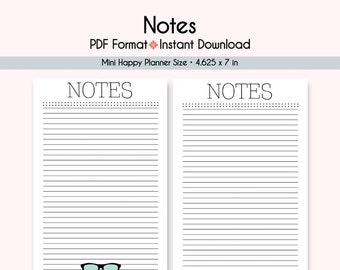 Mini Happy Planner Notes Insert (PDF Pattern)