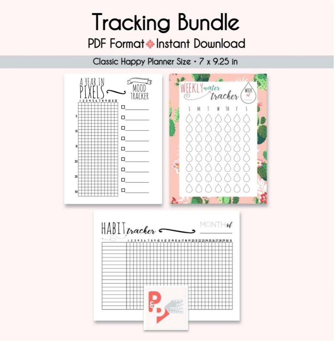 TRACKING BUNDLE Happy Planner Printable Inserts, Create 365, Happy ...