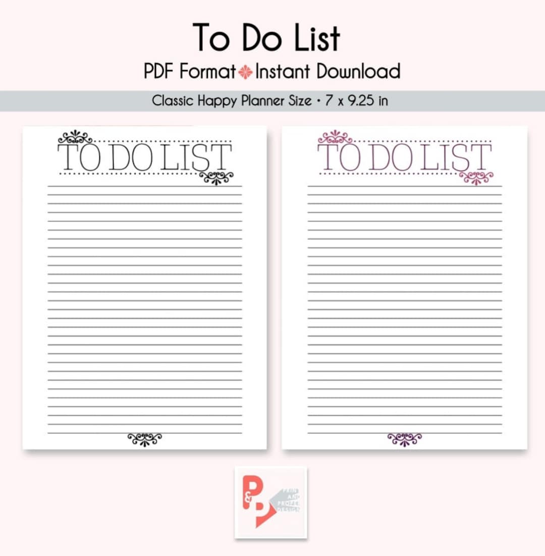 Happy Planner To Do List Printable