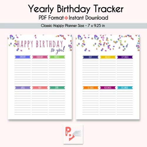 Happy Planner Tracker Printable Inserts Column Inserts - Etsy