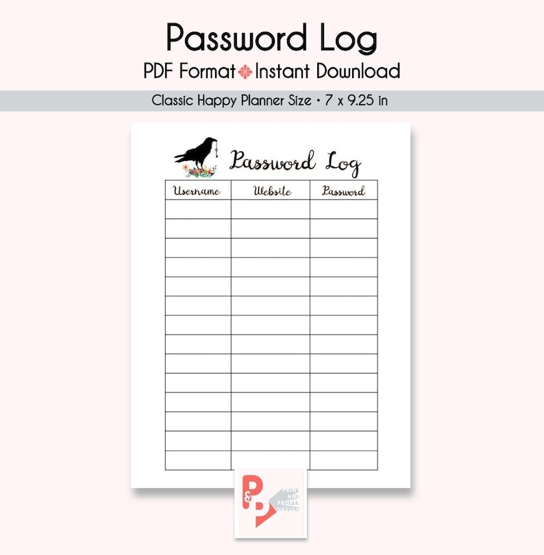 PASSWORD LOG Content Planner Printable Increase, Produce 365, Delighted Planner Inserts, Delighted Planner Clic, MAMBI Planner, Fast Down load image relating to Password Log Printable known as PASSWORD LOG Content Planner Printable Incorporate, Make 365, Satisfied Planner Inserts, Joyful Planner Clic, MAMBI Planner, Quick Down load