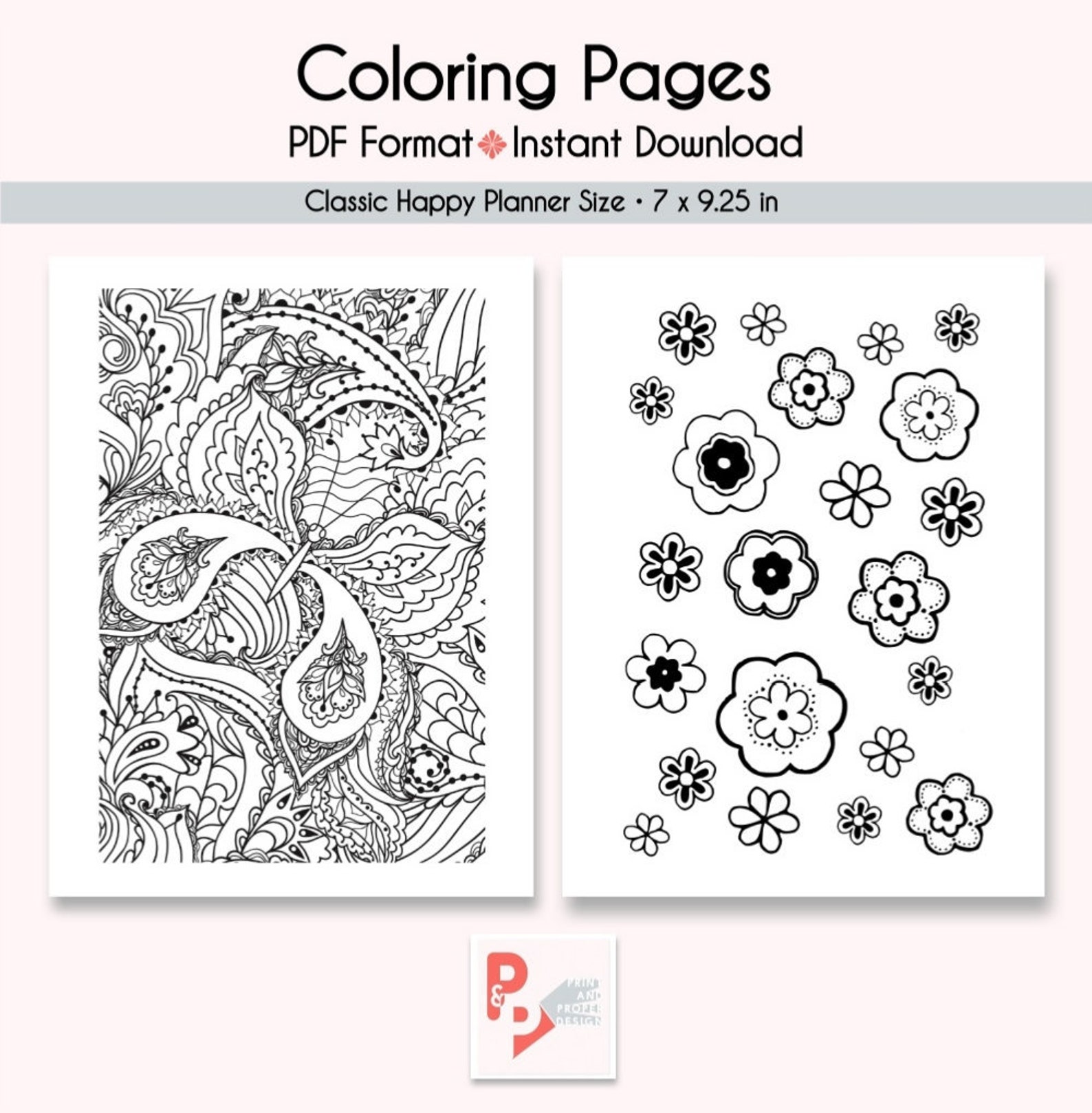 COLORING PAGES Happy Planner Printable Inserts, Create 365, Happy