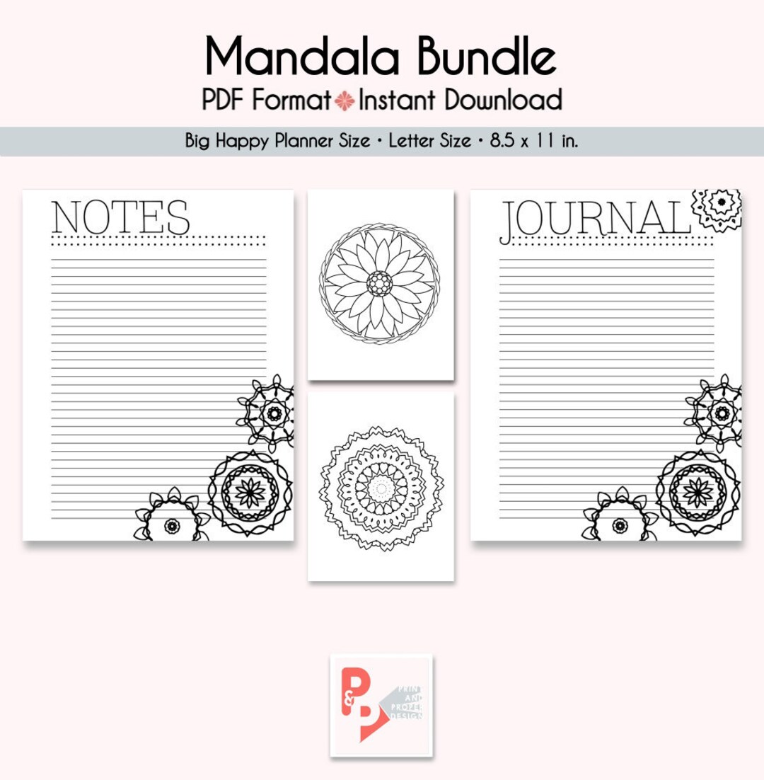 NOTES BUNDLE Big Happy Planner Printable Inserts Create 365 Etsy