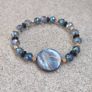Handmade Sparkle Stretch Bracelet for Her 8 mm Crystal Bracelet
