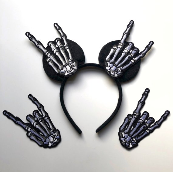 Perfect Disneyland Gift Skeleton Heavy Metal Rock and Roll Mickey Mouse Headband Ears Unisex Halloween Festival Rave Party Accessories