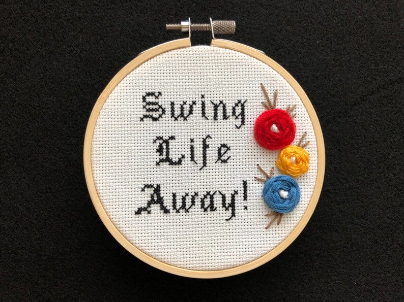 Swing Life Away Rise Against Inspired Cross Stitch