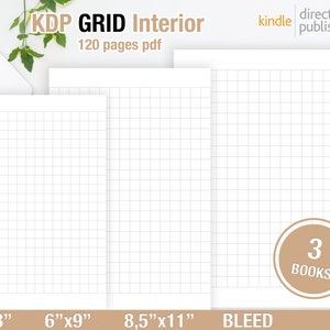 KDP Grid Interior, PDF template, Low Content Books, 120 Page Lined Journal, SelfPublish Books, (8.5x11, 5x8, 6x9) COMMERCIAL Use