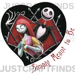 Jack and Sally | Simply Meant To Be | Digital PNG Download | Valentine's Day | LOVE