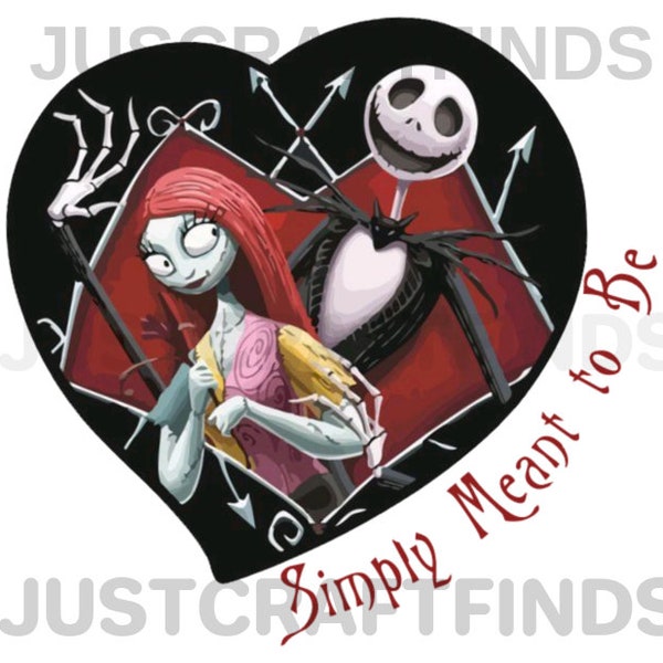 Jack and Sally | Simply Meant To Be | Digital PNG Download | Valentine's Day | LOVE