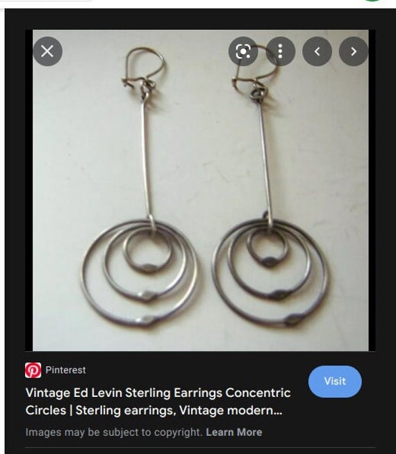 Vintage Modernist Ed Levin Concentric Circles 14K… - image 6