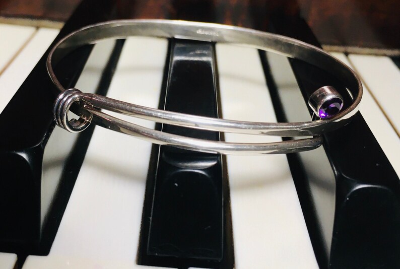 Sterling Silver Adjustable Slide Bracelet Signed Ed Levin Jewelry More At PianoBarVintage Vintage Ed Levin Gorgeous Amethyst