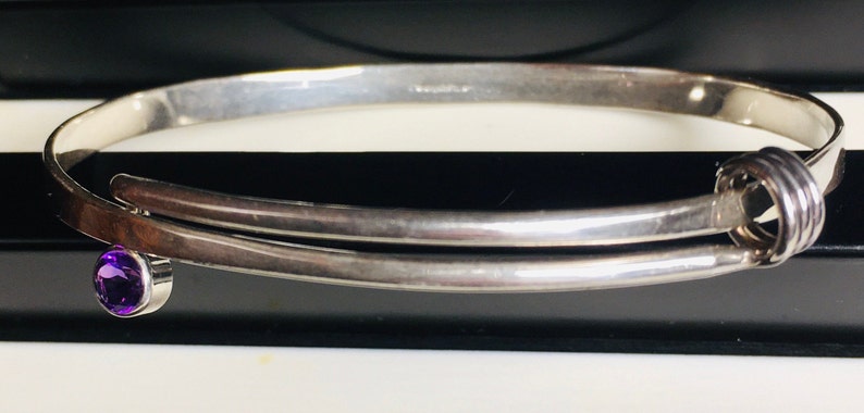 Sterling Silver Adjustable Slide Bracelet Signed Ed Levin Jewelry More At PianoBarVintage Vintage Ed Levin Gorgeous Amethyst
