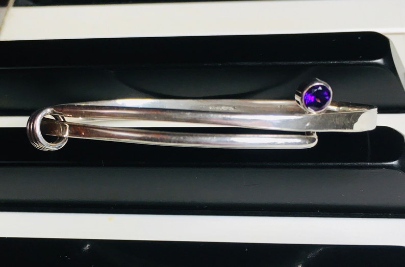 Sterling Silver Adjustable Slide Bracelet Signed Ed Levin Jewelry More At PianoBarVintage Vintage Ed Levin Gorgeous Amethyst