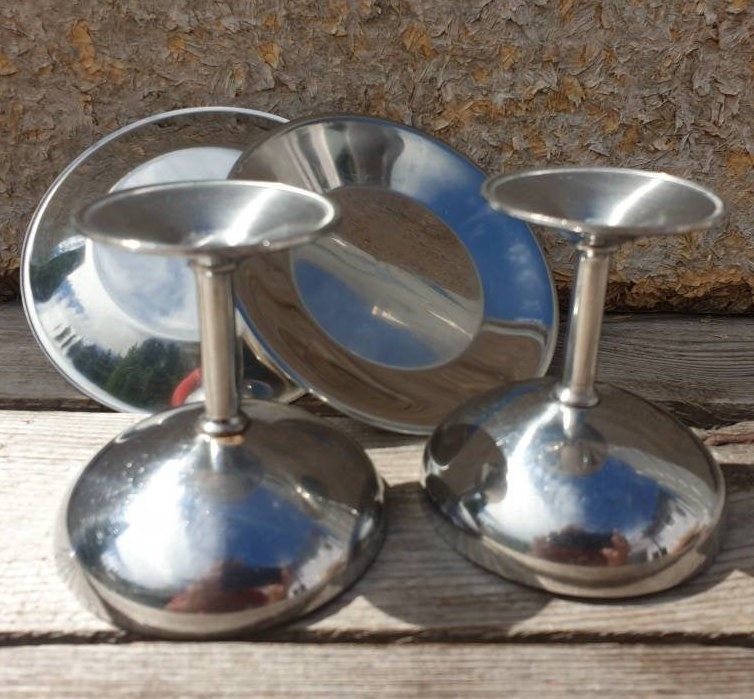 Intermezzo Vintage Italian Ice Cream Glass and Plate Inox BOVO Etsy