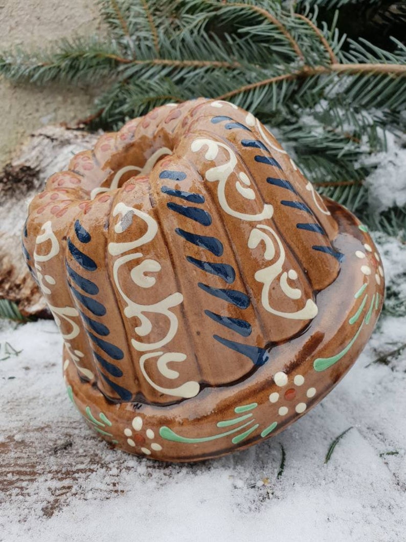Let Them Eat Cake Vintage French German Kugelhopf Mold Terracotta Traditional Holiday Cake Form Bread Pudding Jello Bundt Mold Wall Decor