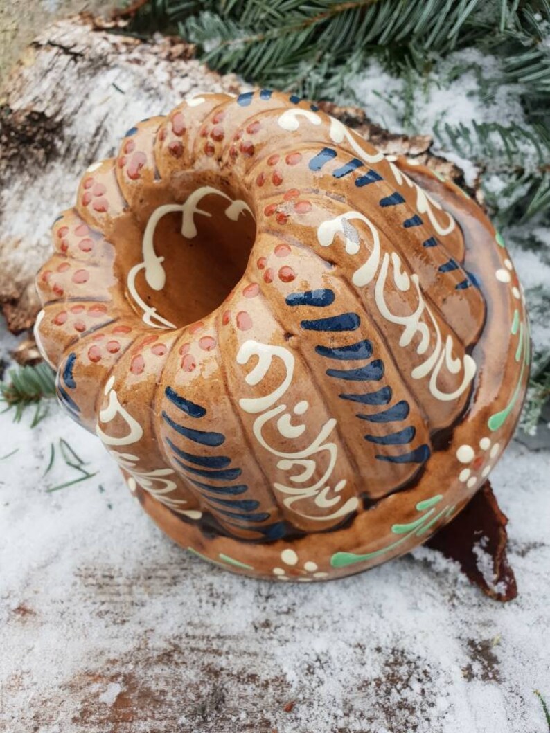 Let Them Eat Cake Vintage French German Kugelhopf Mold Terracotta Traditional Holiday Cake Form Bread Pudding Jello Bundt Mold Wall Decor