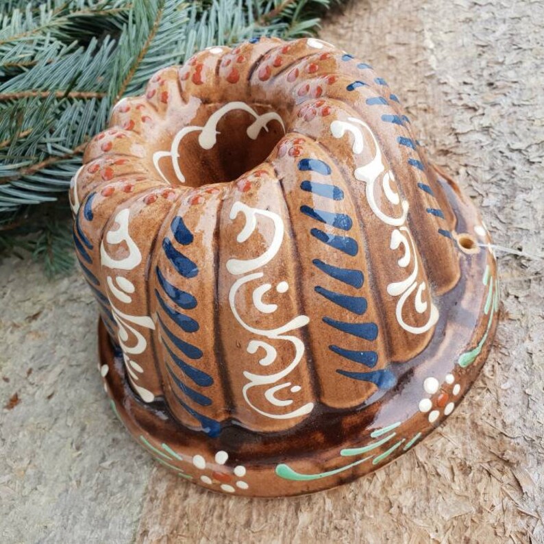 Let Them Eat Cake Vintage French German Kugelhopf Mold Terracotta Traditional Holiday Cake Form Bread Pudding Jello Bundt Mold Wall Decor