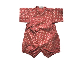 Baby Kimono, Jinbei, Romper for babies, AKANE bébé, hand block printed fabric from India, made in France