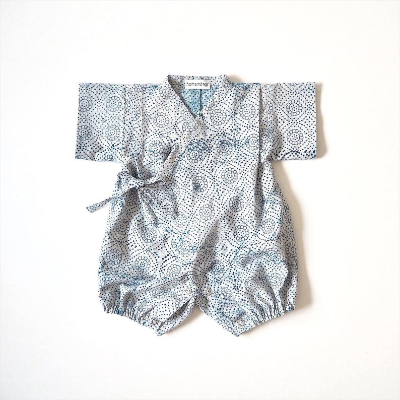 Baby Kimono Jinbei Romper for Babies INDIGO DAISY BLUE Etsy