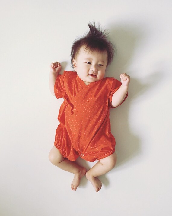 Bebe Kimono Barboteuse Jinbei Hibana Japonais Etsy Bebe Kimono Barboteuse Jinbei Hibana Japonais Etsy