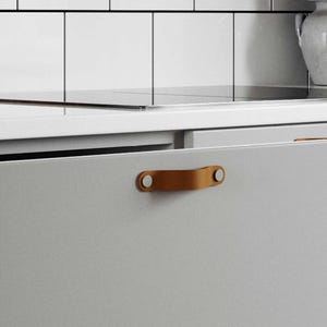 Poignées de tiroir en cuir : poignée en cuir au tannage végétal pour meubles