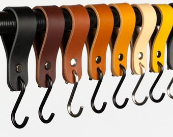 Gancio a S in pelle con fissaggio, appendiabiti per cappotti, armadi, guardaroba, cucina giocattolo Duktig