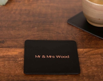 Posavasos de cuero personalizados, posavasos hechos a mano, regalo de boda, fabricados en Alemania