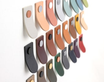 Leren meubelgreep TAB / ladeknop / kastbeslag / handgemaakt in Duitsland