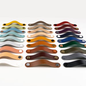 Knauf 60,5 cm, Schubladengriff aus Leder, Standardgrößen und Maßanfertigung, Made in Germany