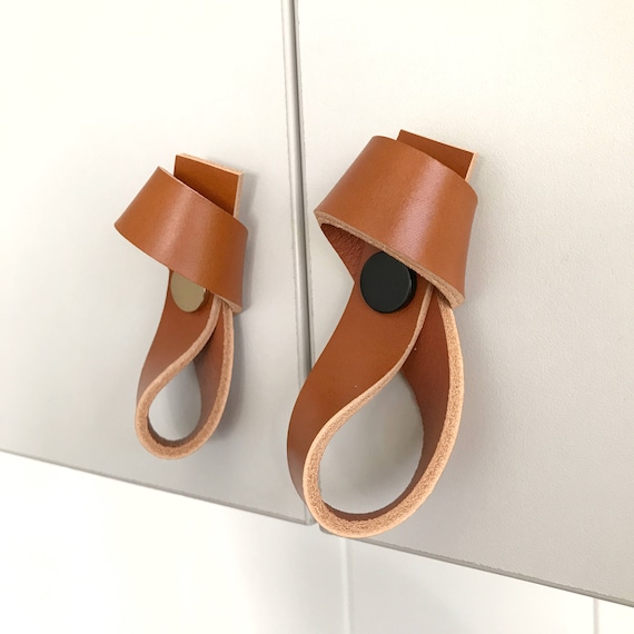 Leather Pulls Leather Door Handle Leather Drawer Handle Etsy