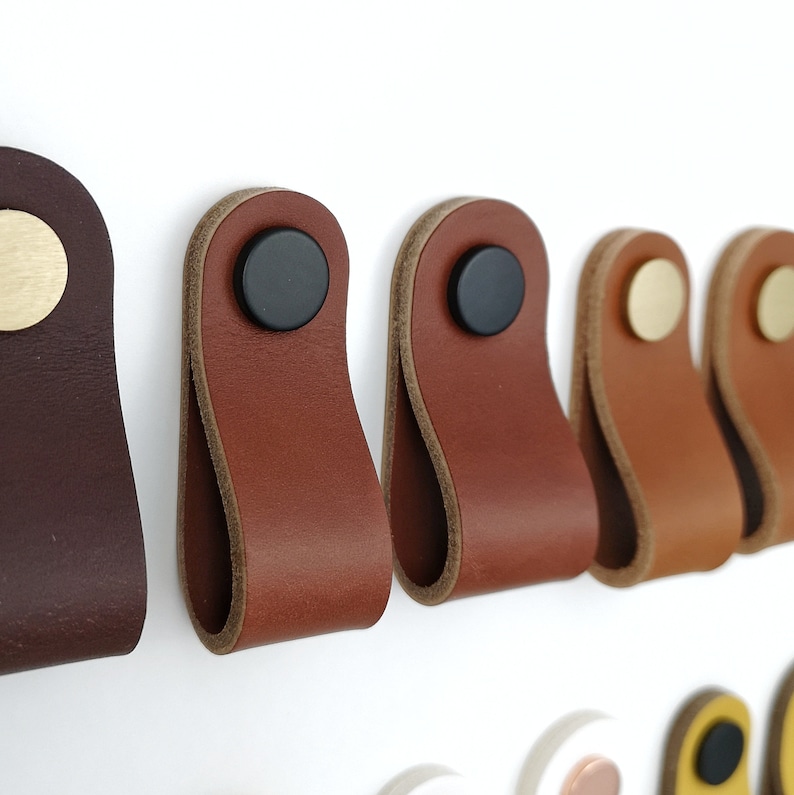 Leather Drawer Pull / Leather Drawer Pull / Dresser Handles / Etsy