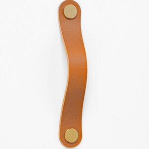 Leather Drawer Pull: Vegetable-Tanned Leather & Solid Brass Hardware
