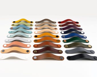 Leather Drawer Pull: Vegetable Tanned Leather Handle for Furniture